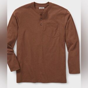 Duluth Trading Co Men's Long Sleeve Brown Henley